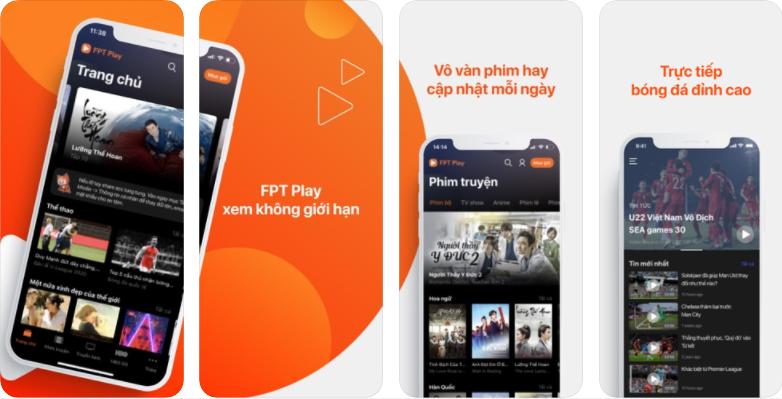 FPT Play giao diện được hoàn thiện thiết kế và dễ dàng sử dụng trên iPhone