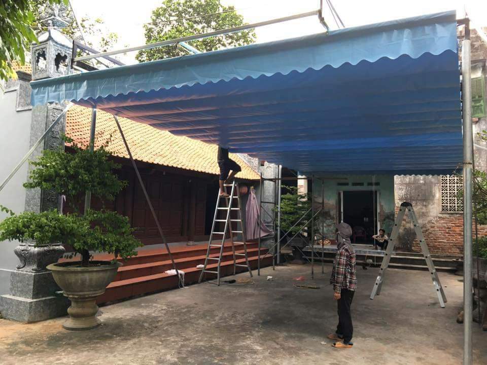 Mái che xếp mái che kéo mái bạt che di động tại Ninh Bình